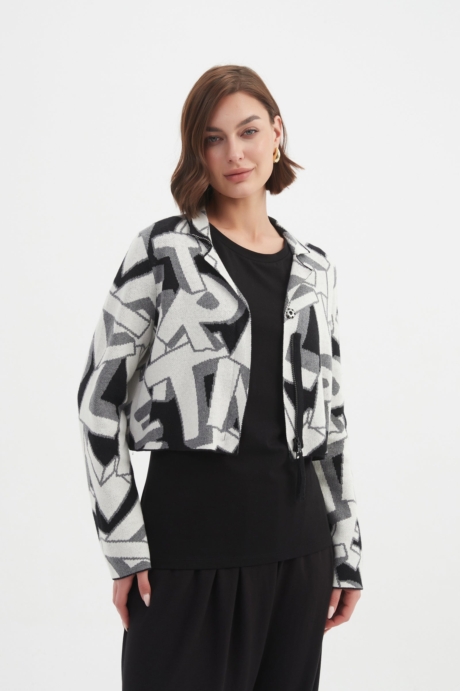 LETTERBLOCK ZIP CARDIGAN