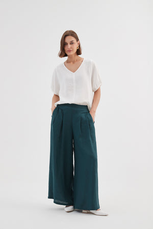 PLEAT FRONT PALAZZO PANT