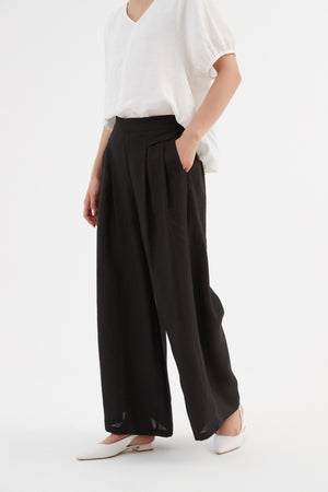 PLEAT FRONT PALAZZO PANT