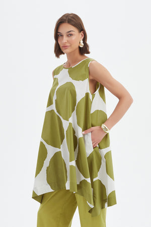 SLEEVELESS POPLIN PRINT TOP