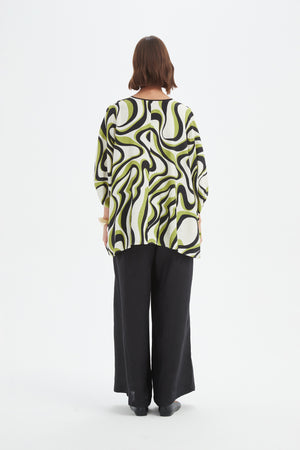 NOTCH NECK PRINT TOP