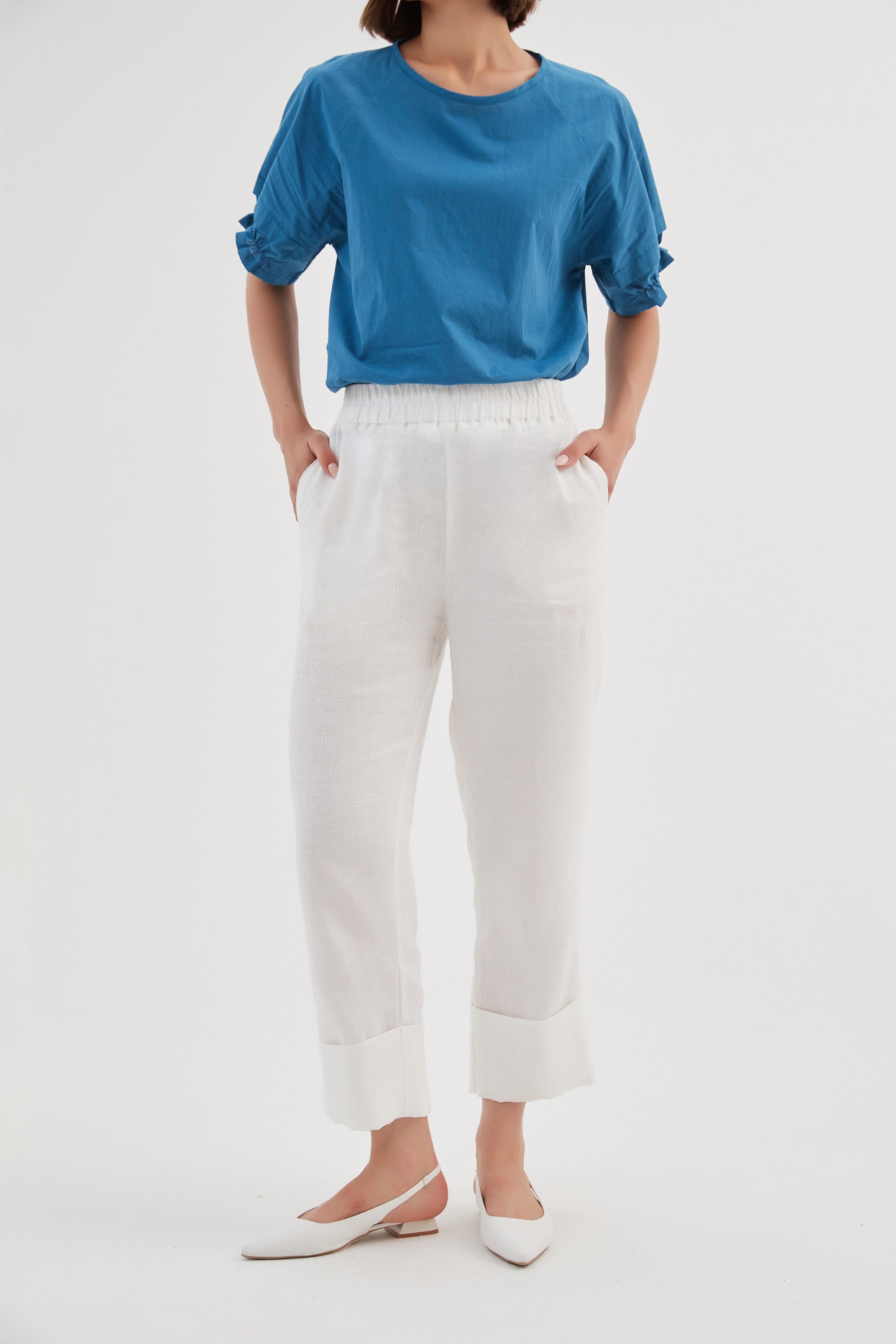 DEEP CUFF LINEN PANT