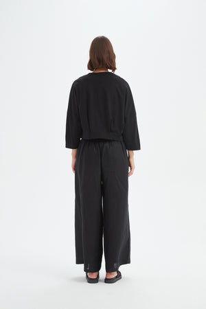PLEAT HEM CROP CARDIGAN