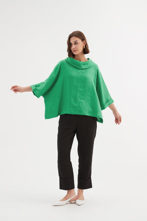 FUNNEL NECK BOXY TOP