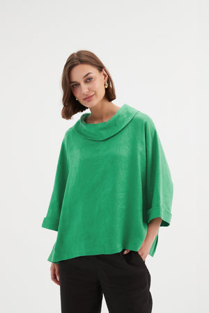 FUNNEL NECK BOXY TOP