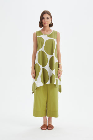 SLEEVELESS POPLIN PRINT TOP