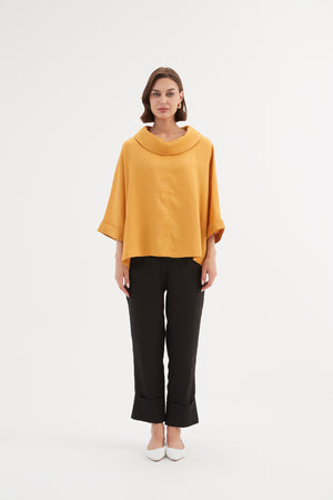 FUNNEL NECK BOXY TOP