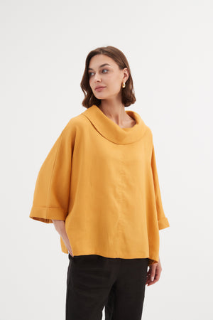 FUNNEL NECK BOXY TOP