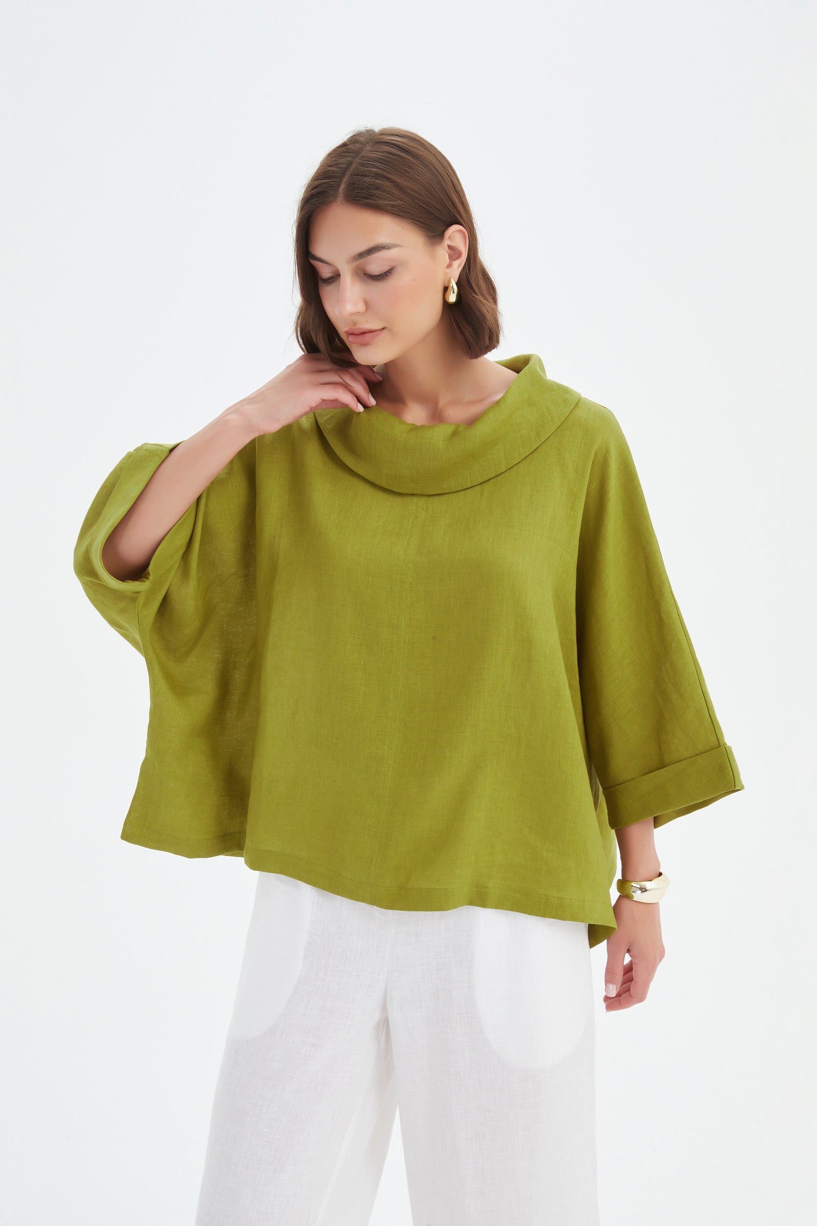 FUNNEL NECK BOXY TOP