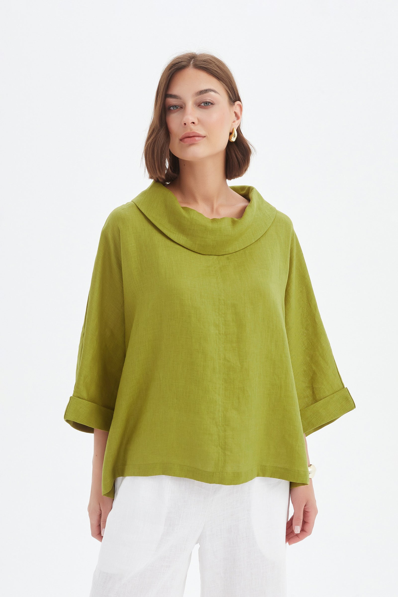 FUNNEL NECK BOXY TOP