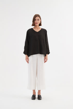 BISHOP LONG SLEEVE LINEN TOP