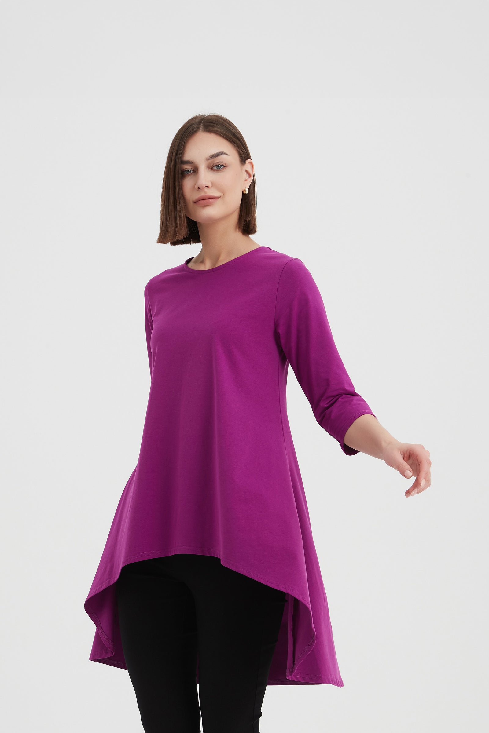 3/4 SLEEVE CASCADE TOP