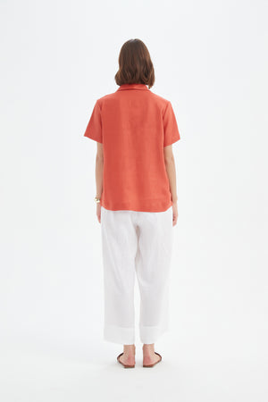 SHAWL COLLAR PLEAT TOP