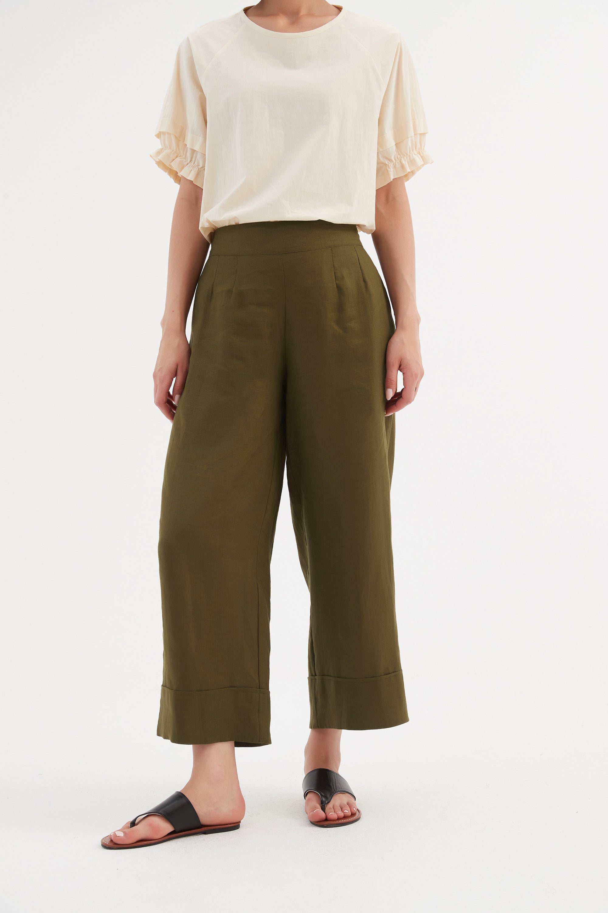 WIDE LEG LINEN PANT