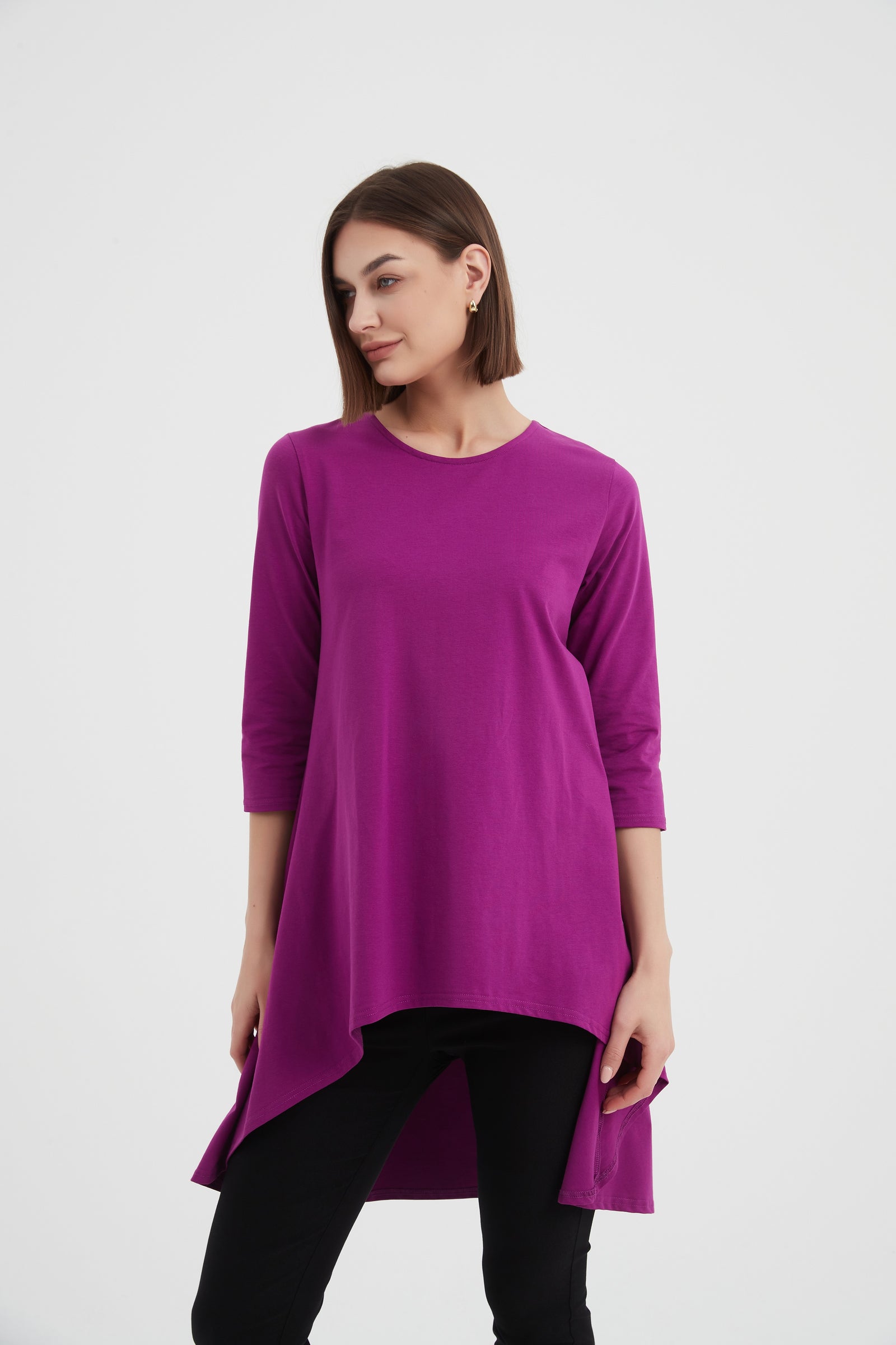 3/4 SLEEVE CASCADE TOP