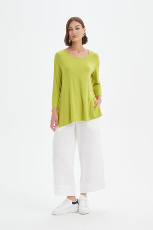 3/4 SLEEVE HANKY HEM TEE