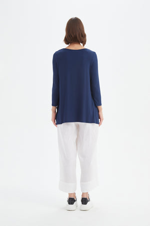 3/4 SLEEVE HANKY HEM TEE