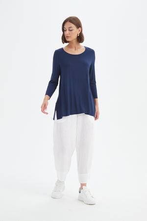3/4 SLEEVE HANKY HEM TEE