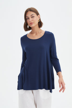 3/4 SLEEVE HANKY HEM TEE