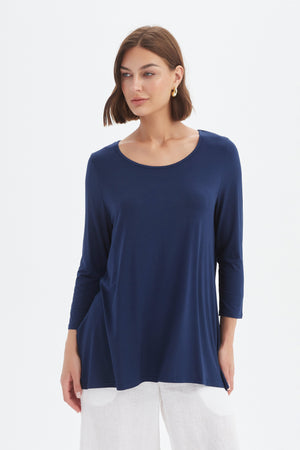 3/4 SLEEVE HANKY HEM TEE