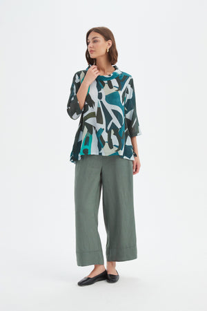 HIGH NECK PRINT TOP