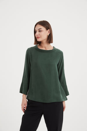 BELL SLEEVE MOCK NECK TOP