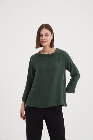 BELL SLEEVE MOCK NECK TOP