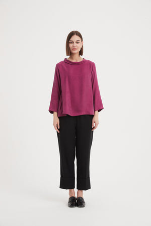 BELL SLEEVE MOCK NECK TOP