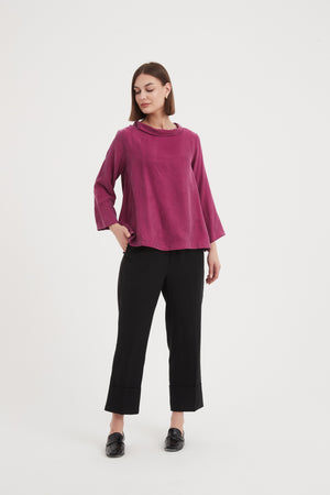 BELL SLEEVE MOCK NECK TOP