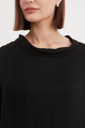 BELL SLEEVE MOCK NECK TOP