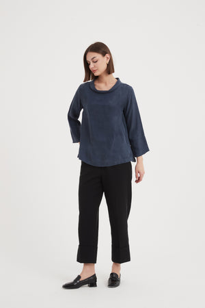 BELL SLEEVE MOCK NECK TOP