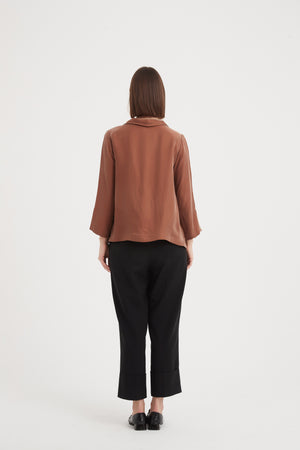 BELL SLEEVE MOCK NECK TOP