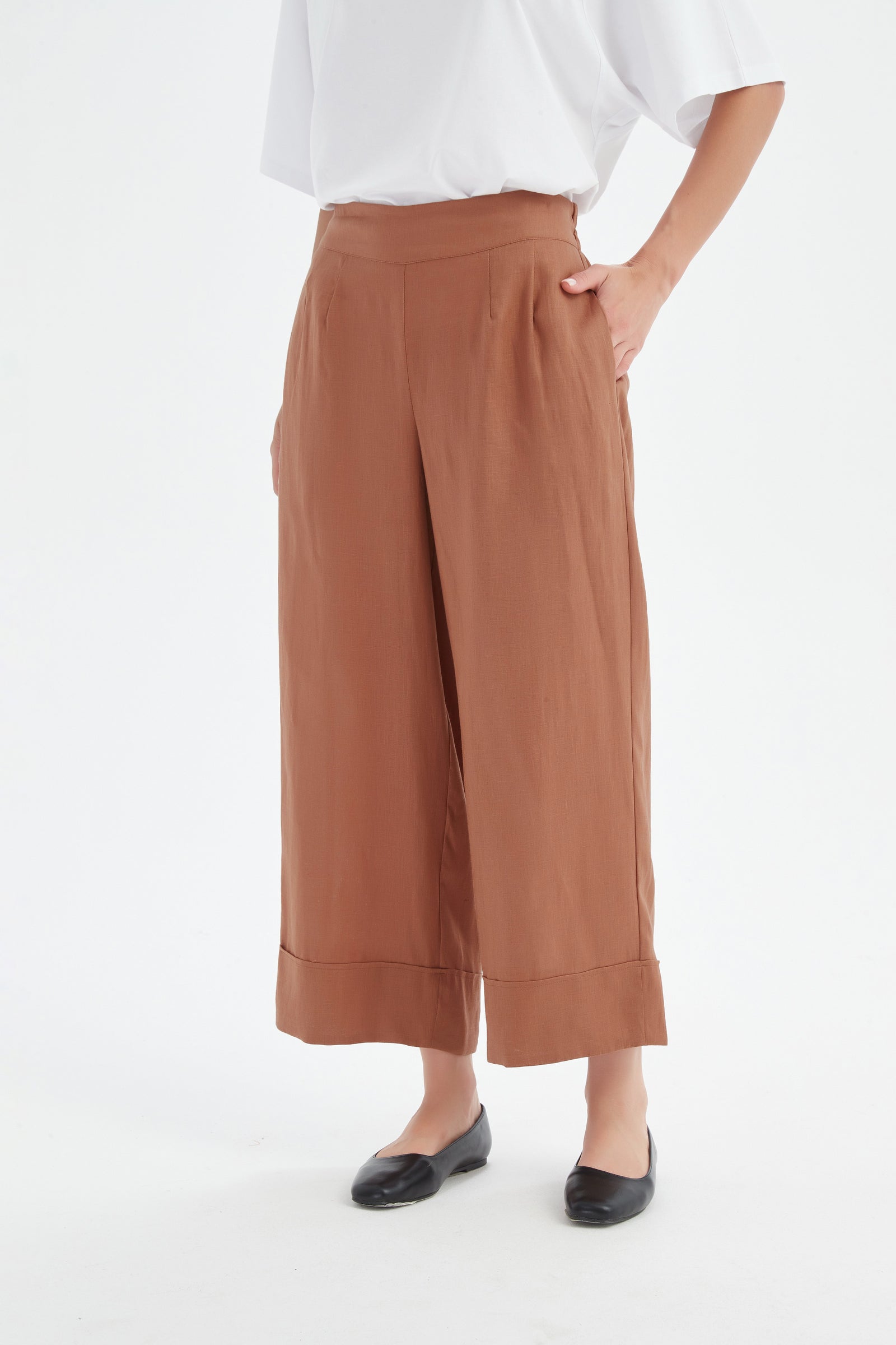 WIDE LEG LINEN PANT