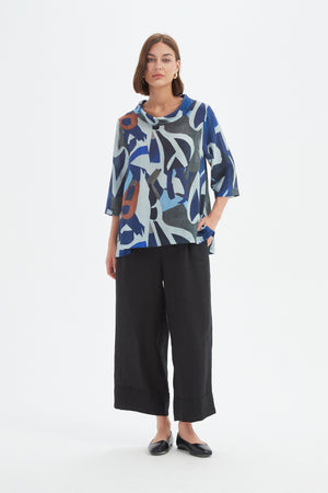 HIGH NECK PRINT TOP