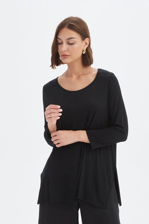 3/4 SLEEVE HANKY HEM TEE