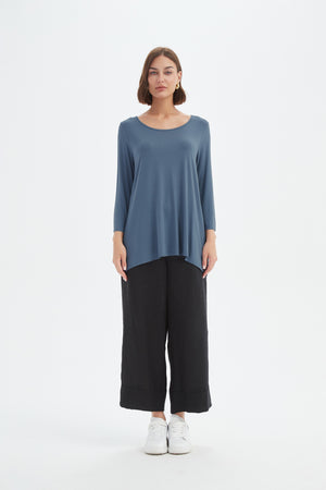 3/4 SLEEVE HANKY HEM TEE