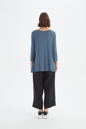 3/4 SLEEVE HANKY HEM TEE