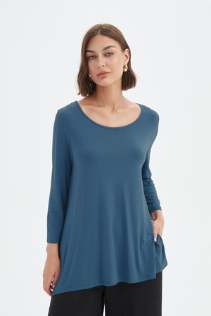 3/4 SLEEVE HANKY HEM TEE