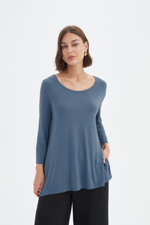 3/4 SLEEVE HANKY HEM TEE