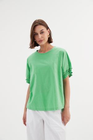 RUFFLE SLEEVE DETAIL TOP