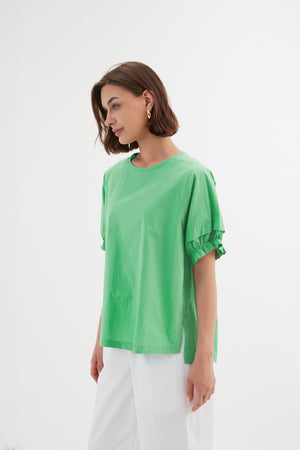 RUFFLE SLEEVE DETAIL TOP