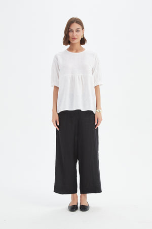 BISHOP SLEEVE SHIRRING TOP