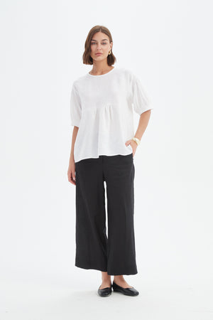 BISHOP SLEEVE SHIRRING TOP