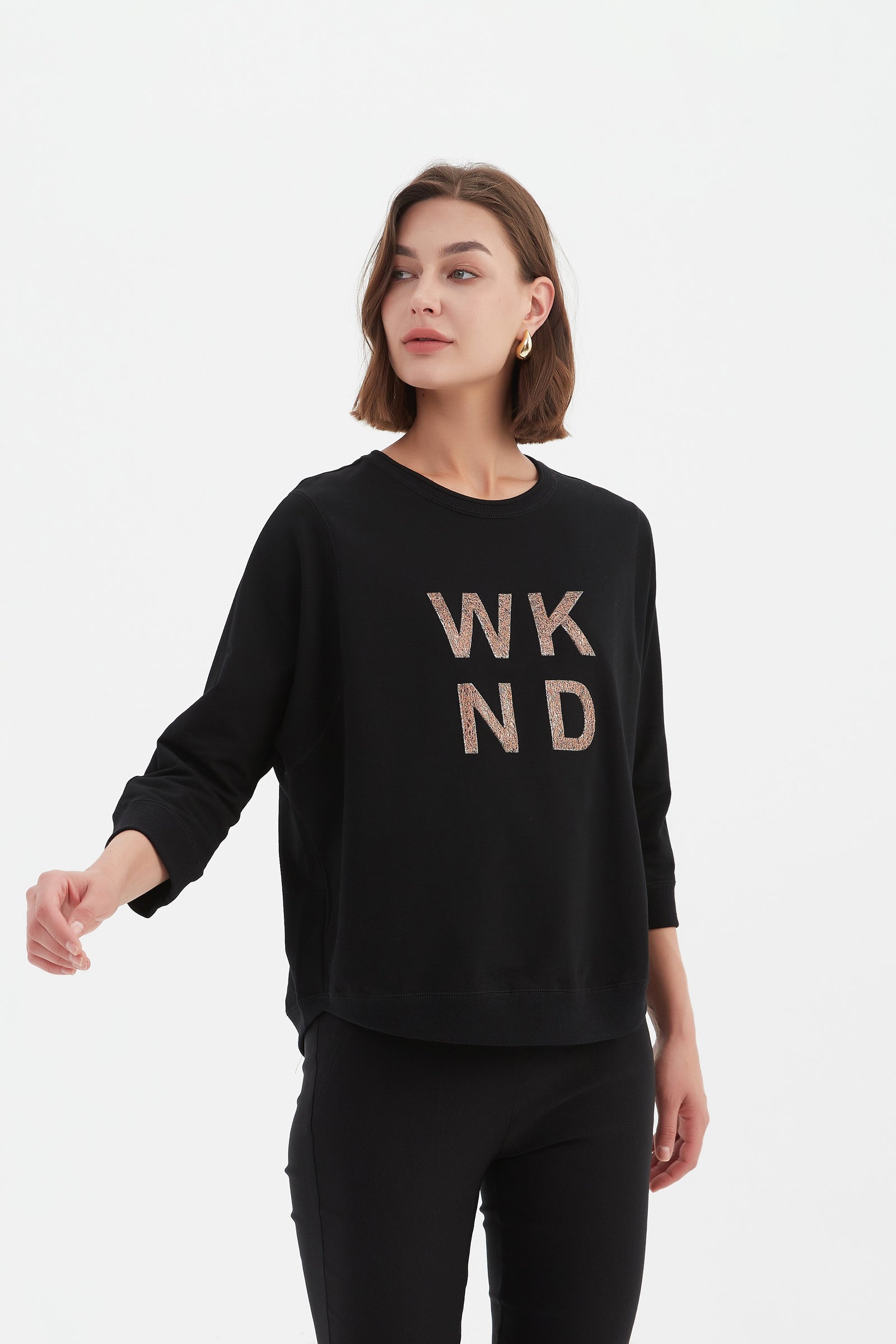 3/4 METALLIC WKND PRINT CREW