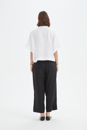 BOXY BUTTON LINEN SHIRT
