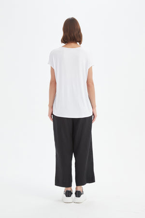 DEEP V CAP SLEEVE TEE