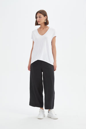 DEEP V CAP SLEEVE TEE
