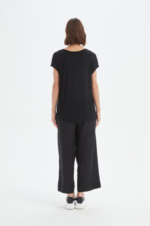 DEEP V CAP SLEEVE TEE
