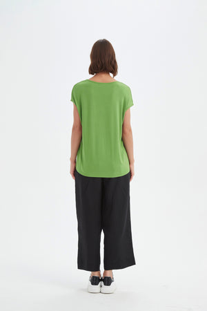 DEEP V CAP SLEEVE TEE