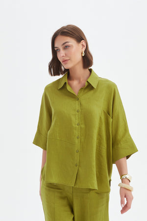 SEAM DETAIL BOXY SHIRT